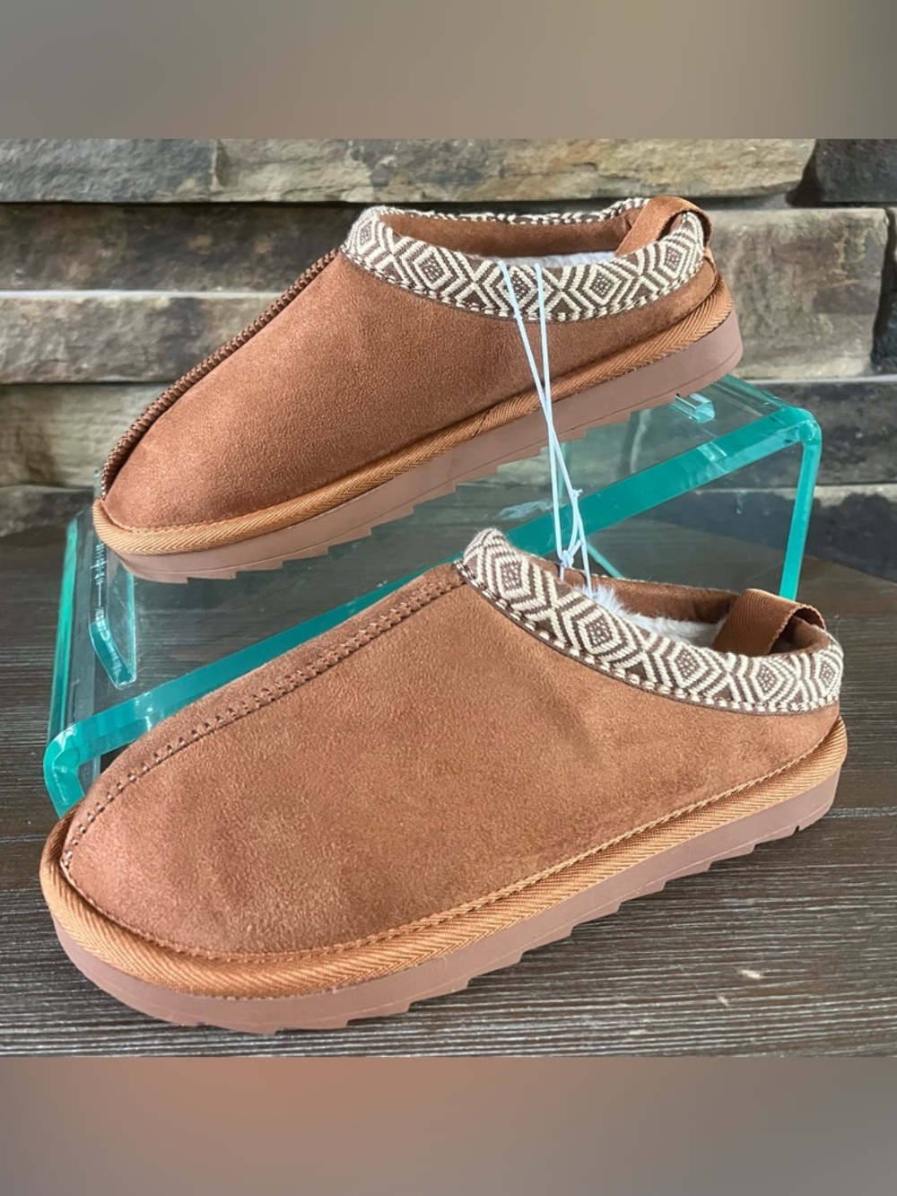 MIA Girl Amie Cognac Faux Suede Slippers Shoes
